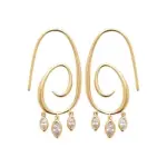 Boucles d'oreilles pendantes originales, plaqué or et zircon - maxine Boucles d'oreilles pendantes originales, plaqué or et zircon - maxine