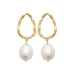 Boucles d'oreilles pendantes, perles de culture - essyna