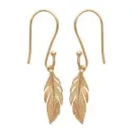 Boucles d'oreilles pendantes en plaqu or pour femme - plume