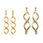 Boucles d'oreilles pendantes en plaqu� or pour femme - tourbillon