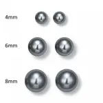 Boucles d'oreilles perle grise de majorque de 4mm à 8mm Boucles d'oreilles perle grise de majorque de 4mm à 8mm