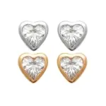 Boucles d'oreilles puces avec pierre en forme de coeur - yssina