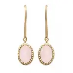 Boucles d'oreilles quartz rose et plaqué or pour femme - bornéo Boucles d'oreilles quartz rose et plaqué or pour femme - bornéo
