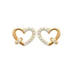 Boucles d'oreilles saint - valentin en plaqu or et zircon - sya