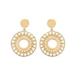 Boucles d'oreilles solaires pendantes en plaqu� or, femme - dybbi