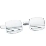 Boutons de manchette rectangles - or blanc 18cts mat / brillant - massimo