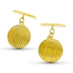 Boutons de manchette ronds stris - or 18 carats - alex