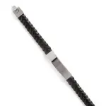 Bracelet en acier et cuir tressé pour homme - medellin Bracelet en acier et cuir tressé pour homme - medellin