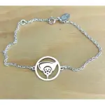 Bracelet argent femme, golf - bois & tee
