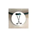 Bracelet argent golf, cordon color� au choix - 2 clubs