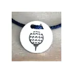 Bracelet argent golf, cordon color� au choix - balle