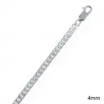 Bracelet argent massif 925 homme, maille gourmette - 6mm Bracelet argent massif 925 homme, maille gourmette - 6mm