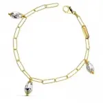 Bracelet aurlia - or bicolore 18 carats, maillons rectangulaires et gouttes facettes