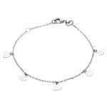 Bracelet breloques, coeurs en argent 925 milli�mes - tiptop
