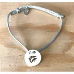 Bracelet cabane sur pilotis en argent & cordon couleur au choix