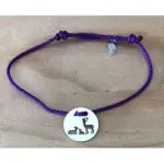 Bracelet cerf famille en argent 925 & cordon couleur au choix - crateur cabanetchanque