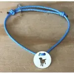 Bracelet chien debout en argent 925 & cordon couleur au choix - crateur cabanetchanque