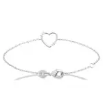 Bracelet coeur en argent et oxyde de zirconium - tendresse