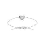Bracelet coeur cadenas en argent 925 milli�mes