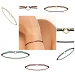 Bracelet coeur femme � cordon r�glable - plaqu� or 18 carats ou argent 925