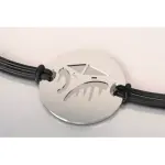 Bracelet crateur cabanetchanque, acier / argent sur cordon rglable