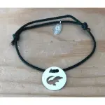 Bracelet crocodile en argent 925 & cordon couleur au choix - crateur cabanetchanque