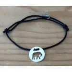 Bracelet elphant en argent 925 & cordon couleur au choix - crateur cabanetchanque