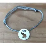 Bracelet elphanteau en argent 925 & cordon couleur au choix - crateur cabanetchanque