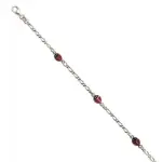 Bracelet enfant en argent et �mail - coccinelles rouges