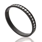 Bracelet femme acier noir, jonc bicolore - jouni