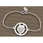 Bracelet pour femme en argent 925 - tête de loup Bracelet pour femme en argent 925 - tête de loup