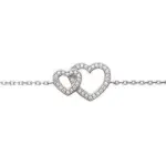 Bracelet femme argent et coeurs rehauss�s de zircon - elouana