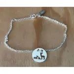 Bracelet femme argent, crateur cabanetchanque, token's cerf famille