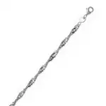 Bracelet femme en argent, maille torsade singapour