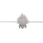 Bracelet femme en argent rhodi - chef d'indien