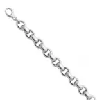 Bracelet femme en argent rhodié, larges maillons ronds - sypha Bracelet femme en argent rhodié, larges maillons ronds - sypha