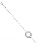Bracelet femme en argent rhodié, rond rehaussé de zircon - septa Bracelet femme en argent rhodié, rond rehaussé de zircon - septa