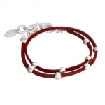 Bracelet femme en argent & sudine rouge zo bijoux - double univers
