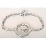 Bracelet femme argent, th�me alsace, cigogne dans son nid