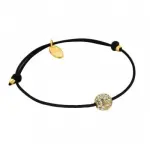 Bracelet femme, cordon noir & sphre swarovski, cration zo bijoux