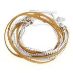 Bracelet femme, cuir beige et argent, zo bijoux - symbio