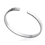 Bracelet femme, jonc en argent rhodi martel - tijuana