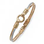 Bracelet femme, jonc bicolore en plaqué or jaune et blanc - inaya Bracelet femme, jonc bicolore en plaqué or jaune et blanc - inaya