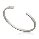 Bracelet femme, jonc ouvert en argent rhodi - santa f