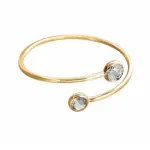 Bracelet femme, jonc ouvert en plaqu or et swarovski, zo bijoux
