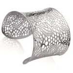 Bracelet femme, large manchette en acier ajour - jilla