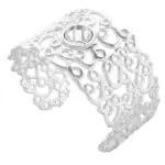 Bracelet femme, large manchette en argent et swarovski, zo bijoux - reine
