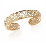Bracelet femme, large manchette vintage en plaqué or - solia Bracelet femme, large manchette vintage en plaqué or - solia