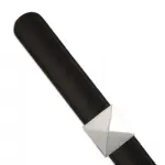 Bracelet femme, manchette cuir noir et carr acier - moffana