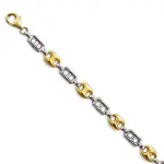 Bracelet femme en or bicolore, maille graine de café - inspiration Bracelet femme en or bicolore, maille graine de café - inspiration